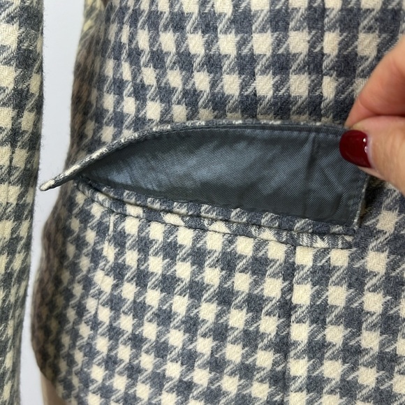 Vintage Miss Pendleton  Gray Virgin Wool Houndstooth Blazer Sz 12 - Picture 6 of 10